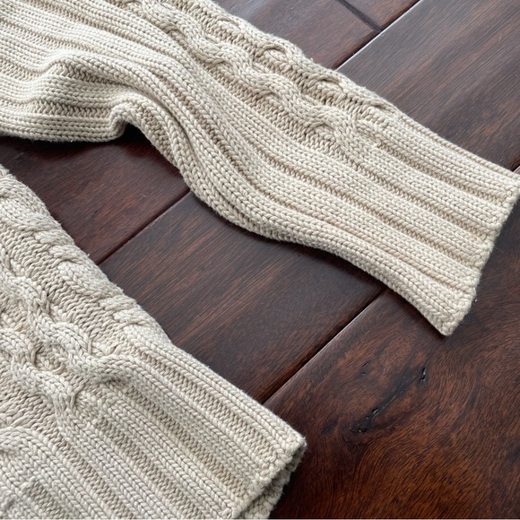 BKE Zip Front Sweater Tan and Dark Brown Accent Size Large - Picture 11 of 11